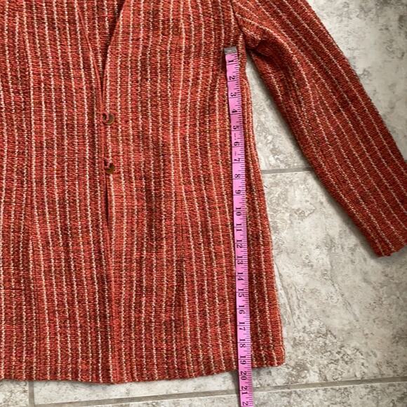 Zonda Nellis Tweed Woven art-to-wear Jacket button front Long Cardigan - Picture 14 of 16